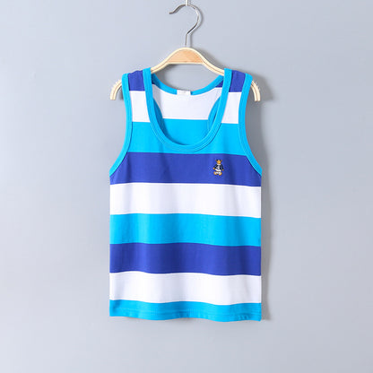 Children's Striped Cotton Sleeveless Vest | Summer Kids Top