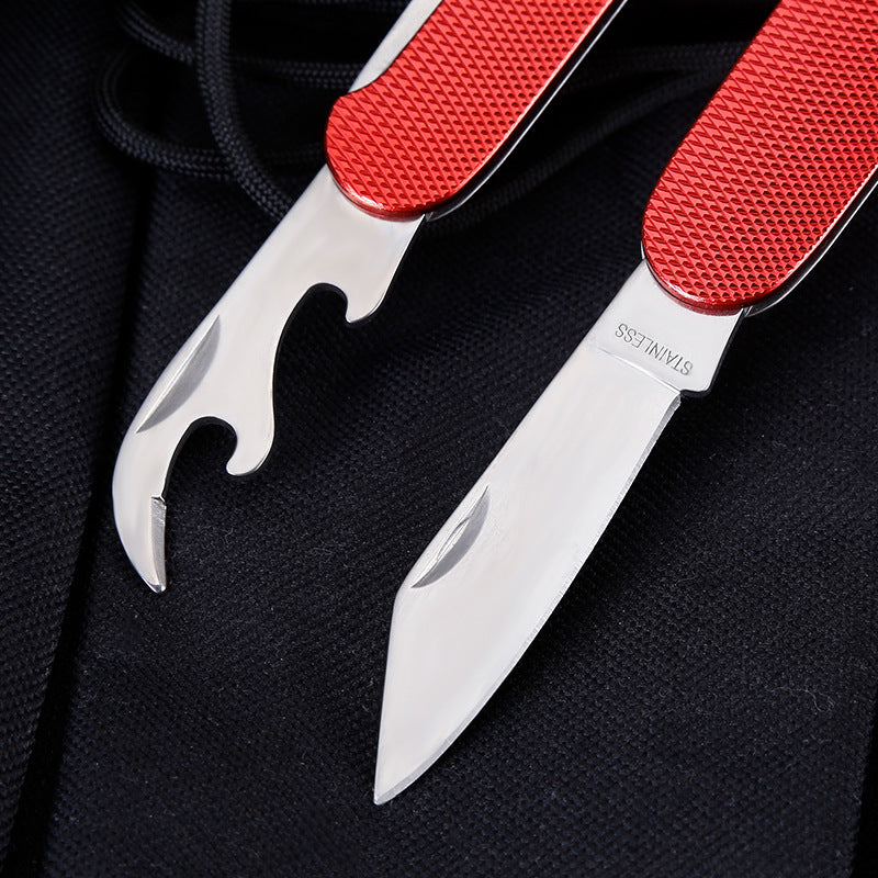 3-in-1 Folding Camping Cutlery Set – Stainless Steel Knife, Fork & Spoon Yellow, Red, Blue & Green
