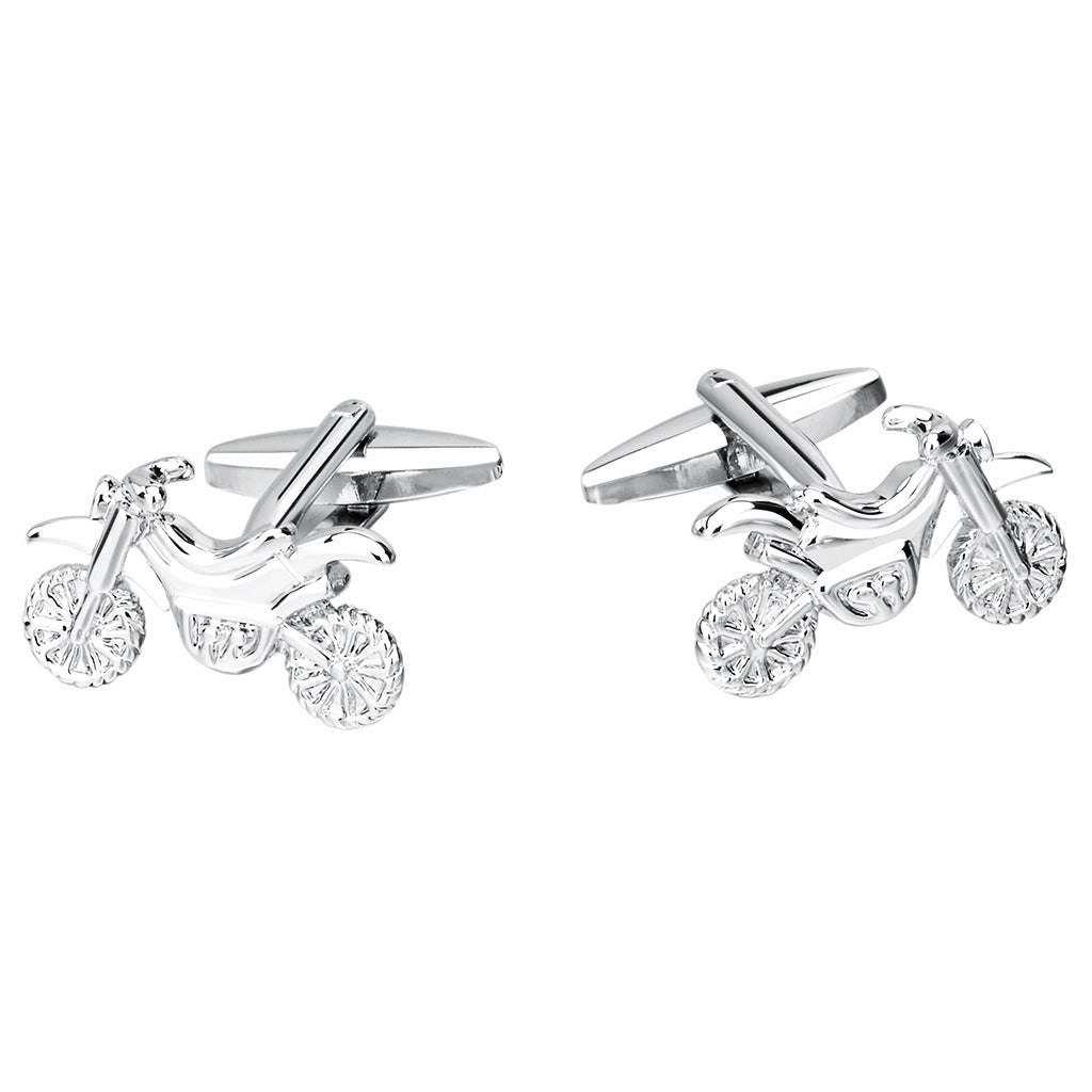 Men's Silver Motorcycle Cufflinks – Novelty Biker Shirt Cuff Buttons