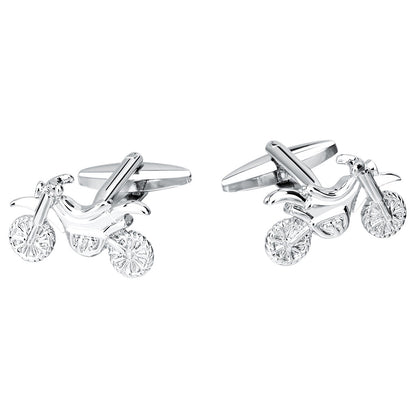 Men's Silver Motorcycle Cufflinks – Novelty Biker Shirt Cuff Buttons