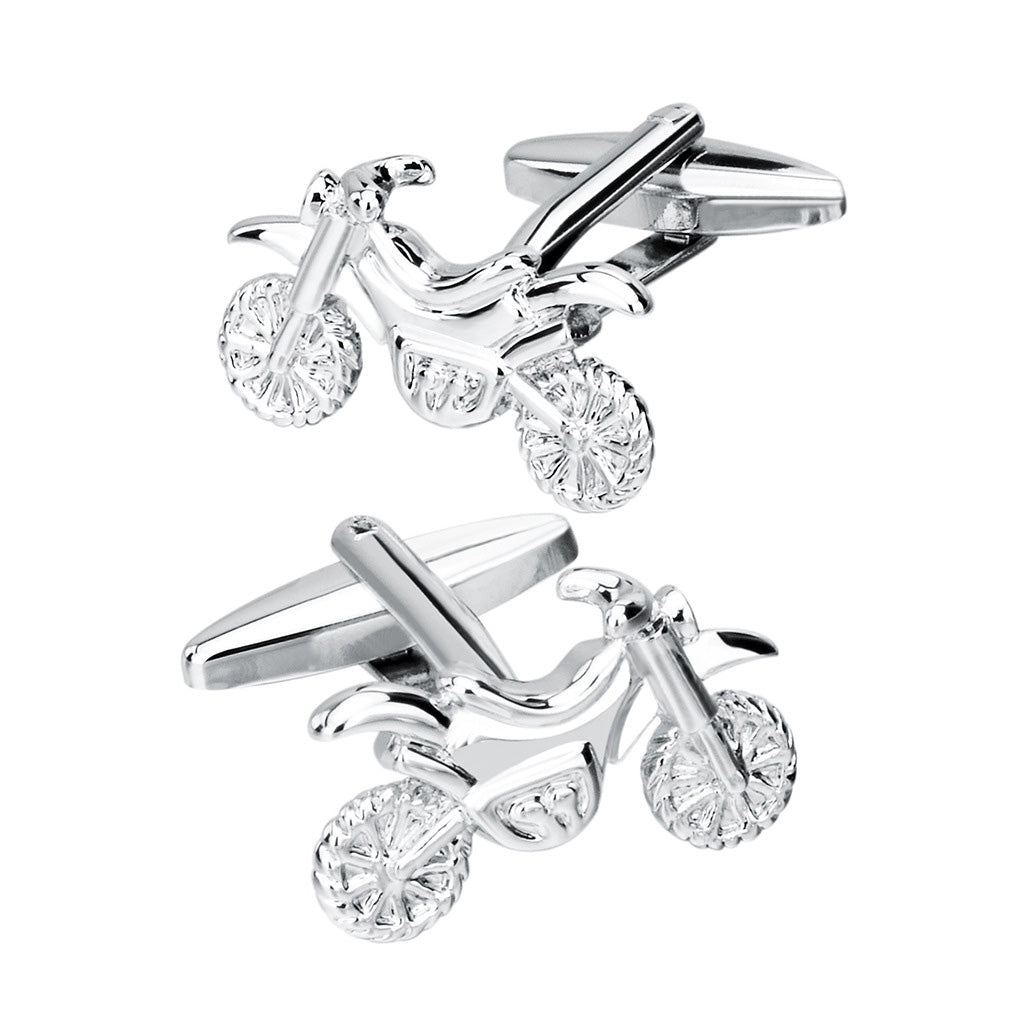 Men's Silver Motorcycle Cufflinks – Novelty Biker Shirt Cuff Buttons
