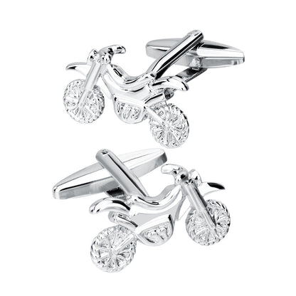 Men's Silver Motorcycle Cufflinks – Novelty Biker Shirt Cuff Buttons