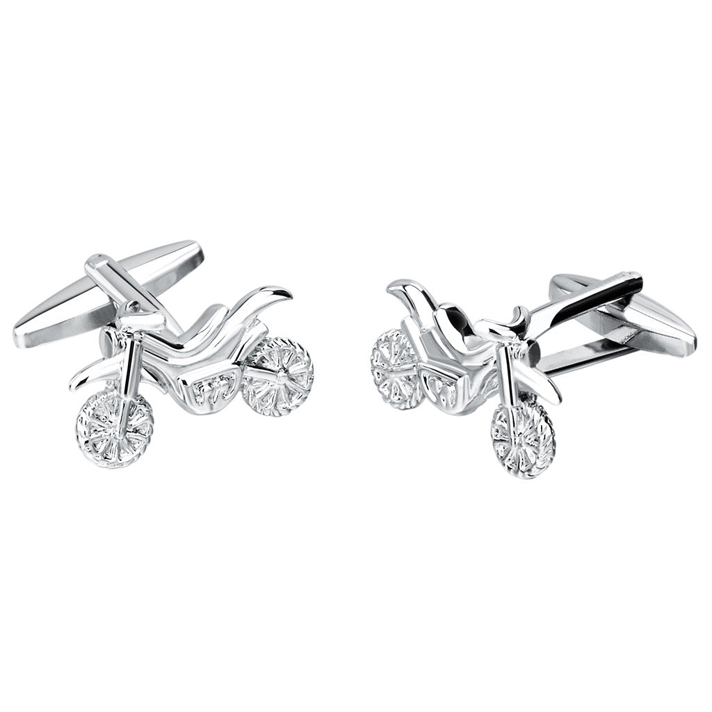 Men's Silver Motorcycle Cufflinks – Novelty Biker Shirt Cuff Buttons