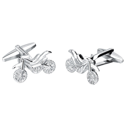 Men's Silver Motorcycle Cufflinks – Novelty Biker Shirt Cuff Buttons
