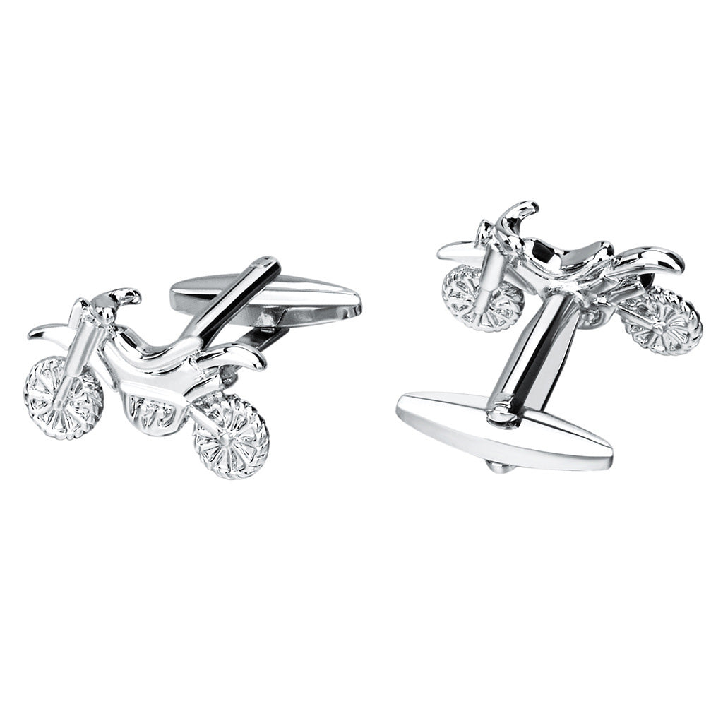 Men's Silver Motorcycle Cufflinks – Novelty Biker Shirt Cuff Buttons