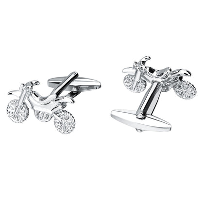 Men's Silver Motorcycle Cufflinks – Novelty Biker Shirt Cuff Buttons