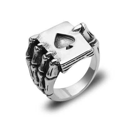 Men's Zinc Alloy Constellation Ring – Electroplated Zodiac Statement Band in Silver