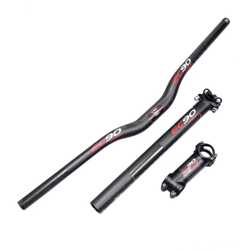EC90 Carbon Fibre Bicycle Handlebar Set – Straight Bar & Swallow Bar 3-Piece Black