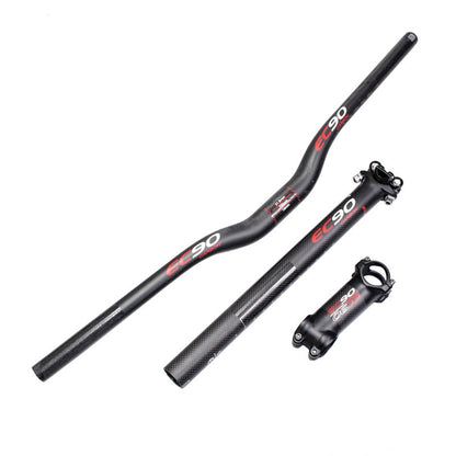 EC90 Carbon Fibre Bicycle Handlebar Set – Straight Bar & Swallow Bar 3-Piece Black