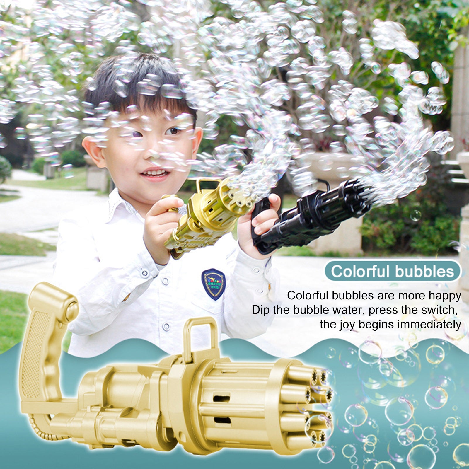 Electric Bubble Blower Gun Toy for Kids