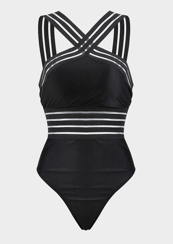 Women's High-Waist Leopard Print One-Piece Swimsuit | S–XL