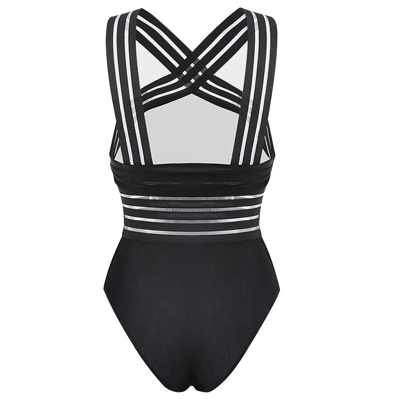 Women's High-Waist Leopard Print One-Piece Swimsuit | S–XL