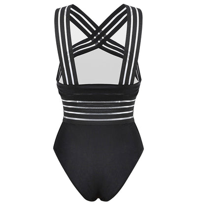 Women's High-Waist Leopard Print One-Piece Swimsuit | S–XL