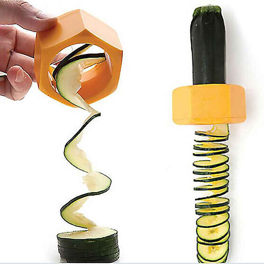 Spiral Vegetable Cutter & Slicer – Food-Grade ABS Kitchen Spiralizer Tool
