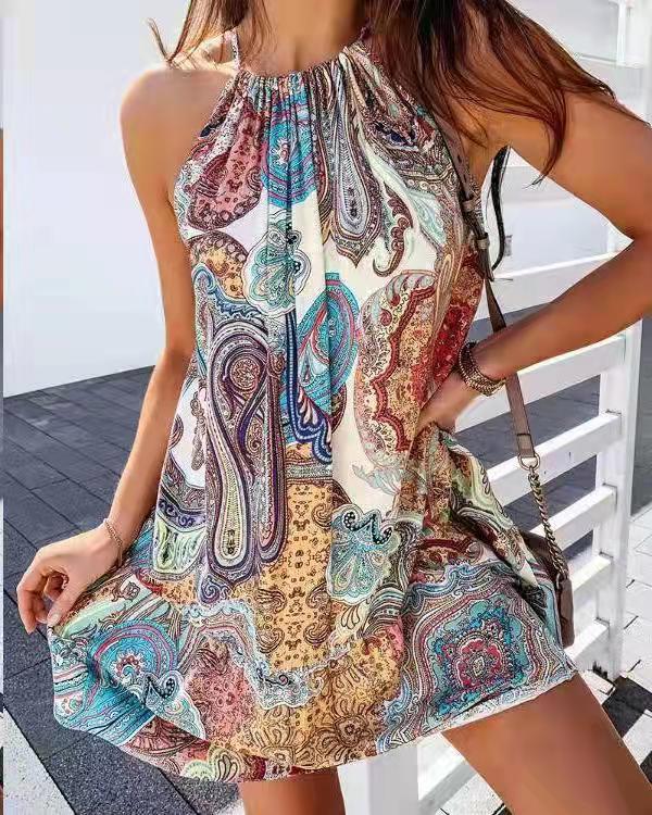 Printed Sleeveless Midi Dress | Multi-Print | Sizes S-3XL