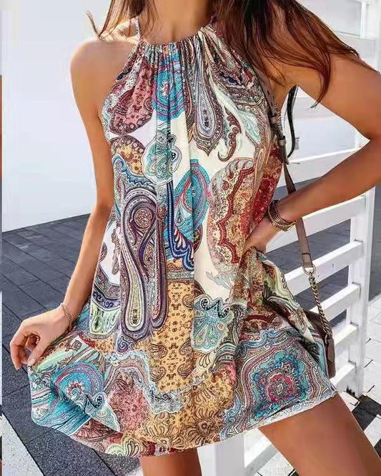 Printed Sleeveless Midi Dress | Multi-Print | Sizes S-3XL