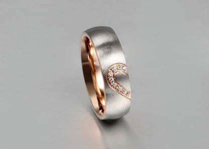 Unisex Titanium Steel Micro Diamond Love Ring – Couple Ring