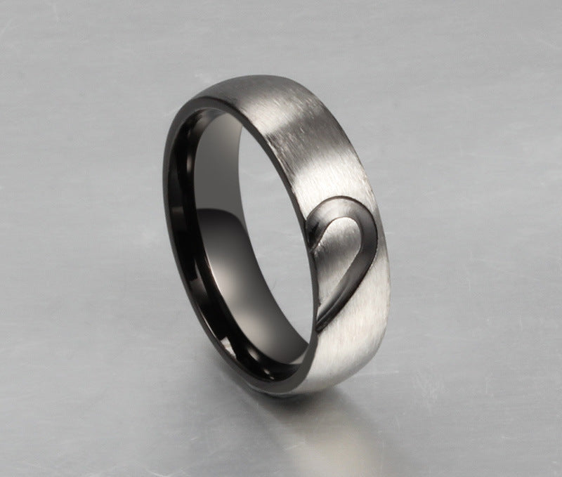 Unisex Titanium Steel Micro Diamond Love Ring – Couple Ring