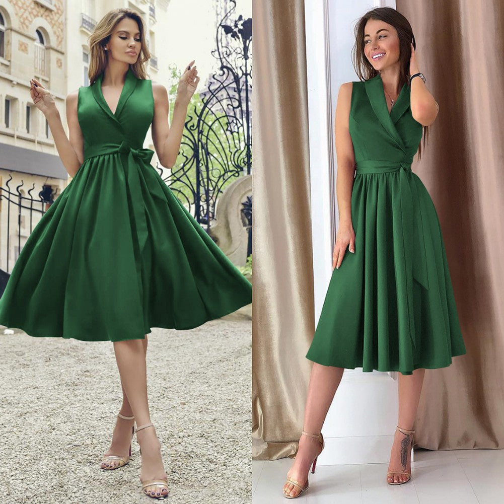 Women's Sleeveless Belted Midi Dress | Casual Everyday Dress in 4 Colours