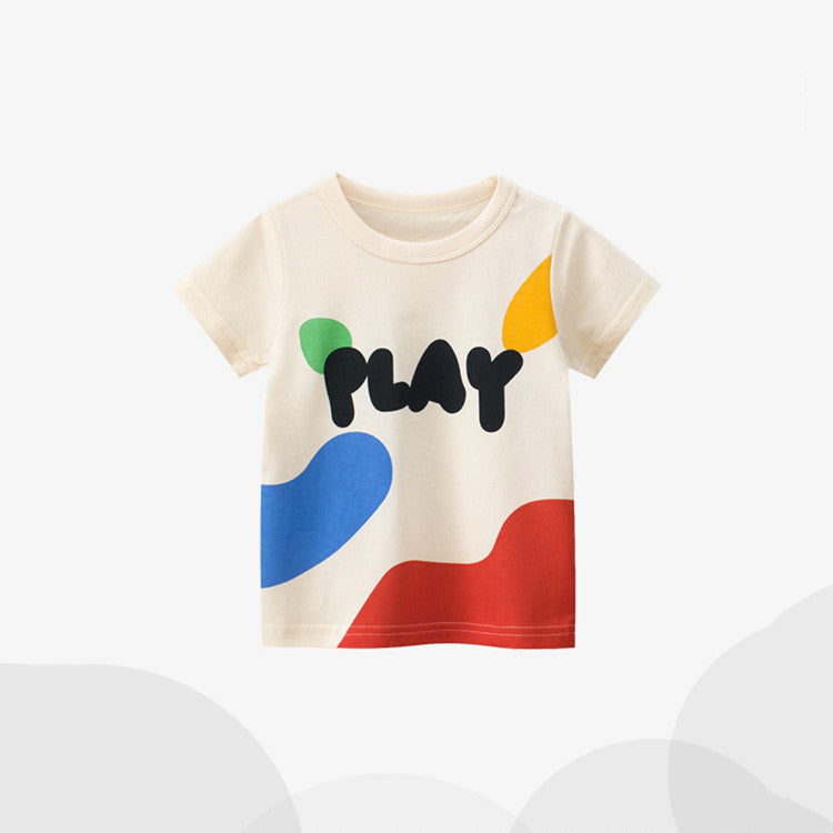 Girls Cartoon Print Cotton T-Shirt – Short Sleeve Summer Top