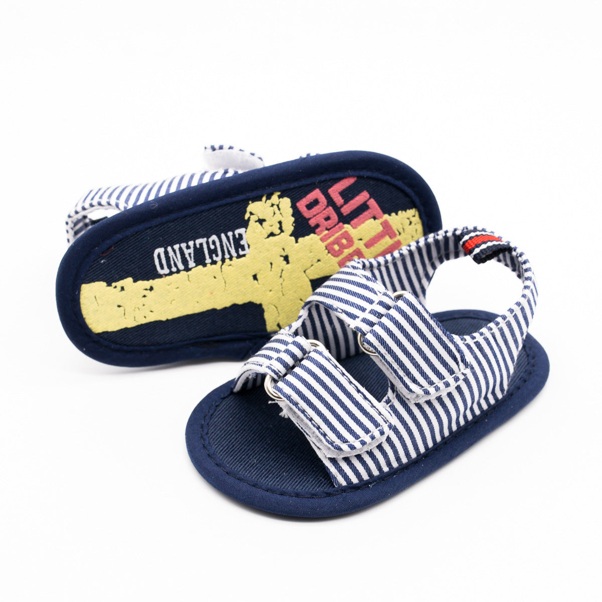 Baby Striped Canvas Sandals | Soft Sole Toddler Shoes 11-13cm
