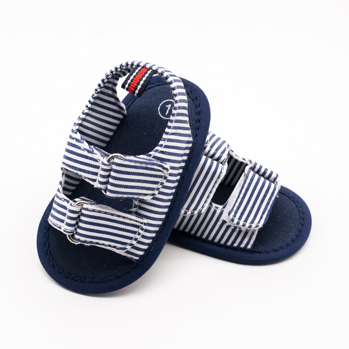 Baby Striped Canvas Sandals | Soft Sole Toddler Shoes 11-13cm