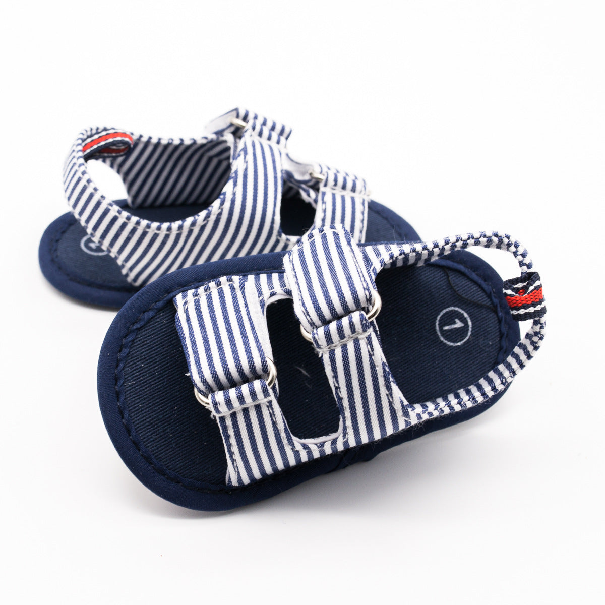 Baby Striped Canvas Sandals | Soft Sole Toddler Shoes 11-13cm