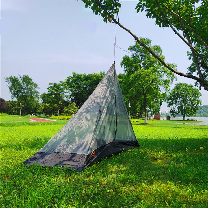 Ultralight Solo Camping Tent – Single-Layer Backpacking Shelter 3,000mm Waterproof Base Grey