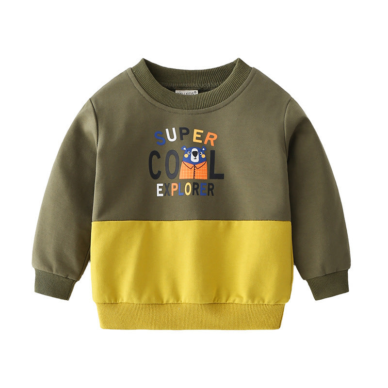 Children's Cartoon Cotton Sweatshirt | Boys Casual Pullover Top