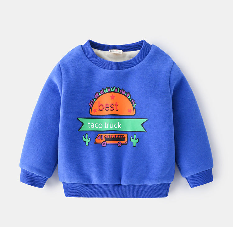 Children's Double-Layer Cartoon Pullover Overcoat | Kids Winter Coat