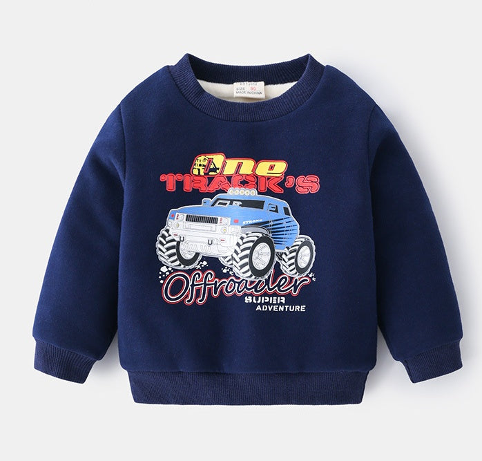 Children's Double-Layer Cartoon Pullover Overcoat | Kids Winter Coat
