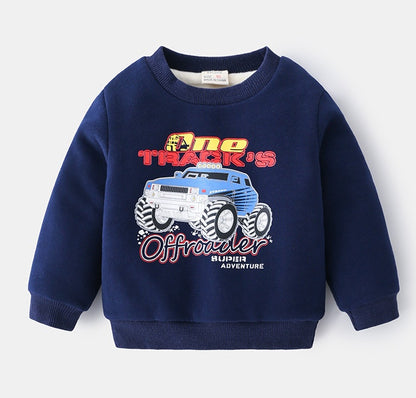 Children's Double-Layer Cartoon Pullover Overcoat | Kids Winter Coat