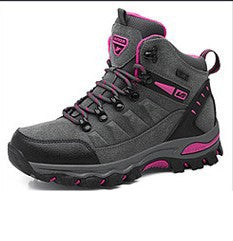 Unisex High-Top Hiking Shoes - Breathable Mesh Lace-Up Rubber Sole