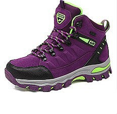 Unisex High-Top Hiking Shoes - Breathable Mesh Lace-Up Rubber Sole