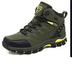 Unisex High-Top Hiking Shoes - Breathable Mesh Lace-Up Rubber Sole