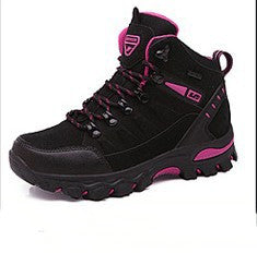 Unisex High-Top Hiking Shoes - Breathable Mesh Lace-Up Rubber Sole