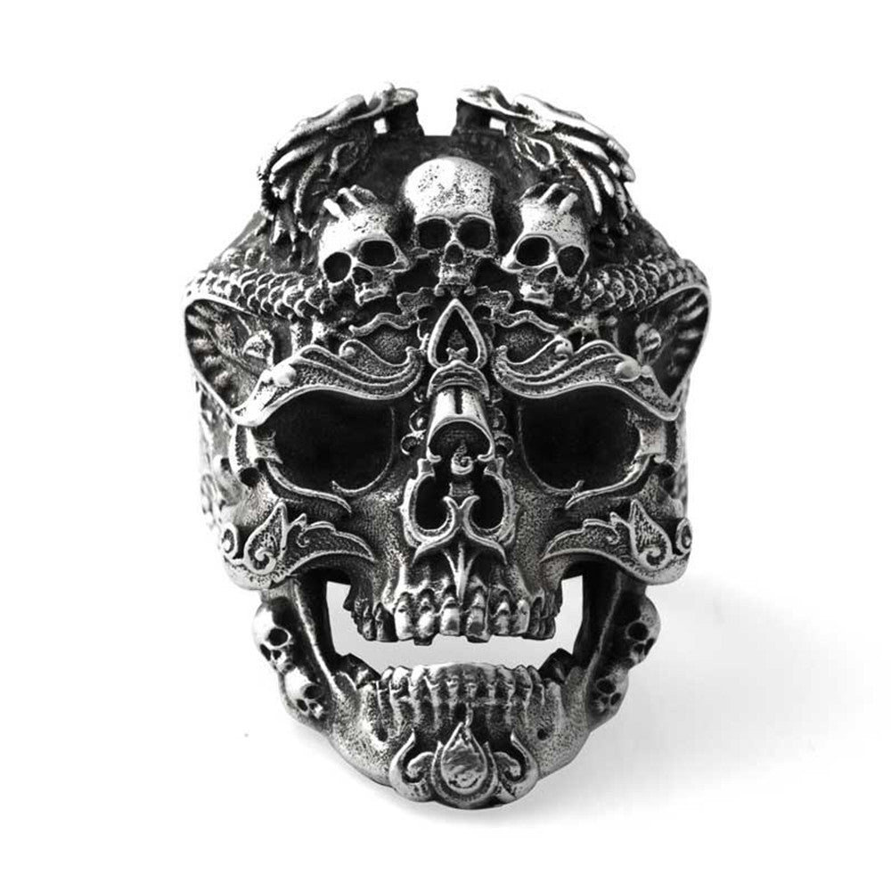 Men's Dragon Head Skull Ring – Retro Punk Alloy Statement Band