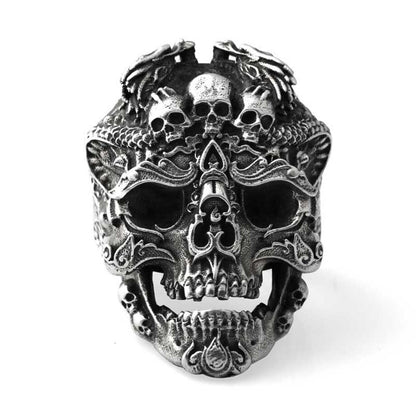 Men's Dragon Head Skull Ring – Retro Punk Alloy Statement Band