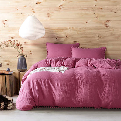 Brushed Polyester Duvet Cover Set – 3-Piece, 10 Colours, US Twin/Queen/King