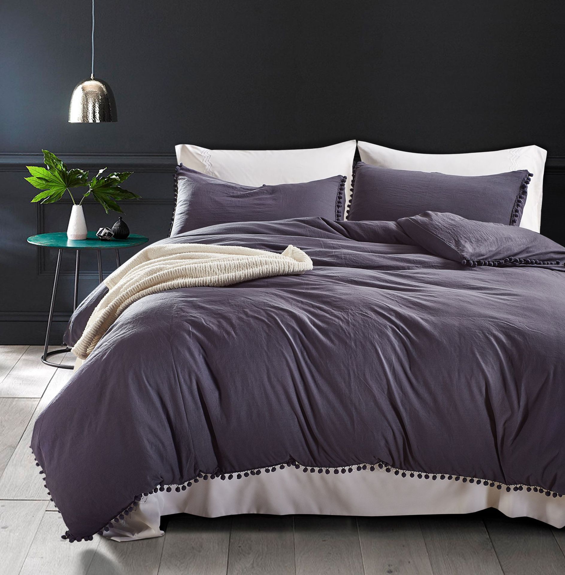 Brushed Polyester Duvet Cover Set – 3-Piece, 10 Colours, US Twin/Queen/King