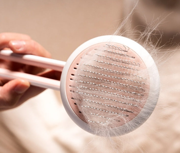 Self-Cleaning Pet Slicker Brush | Stainless Steel Pin Grooming Comb