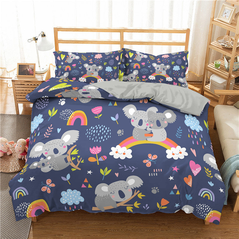 3D Cartoon Print Bedding Set | Kids Duvet Cover