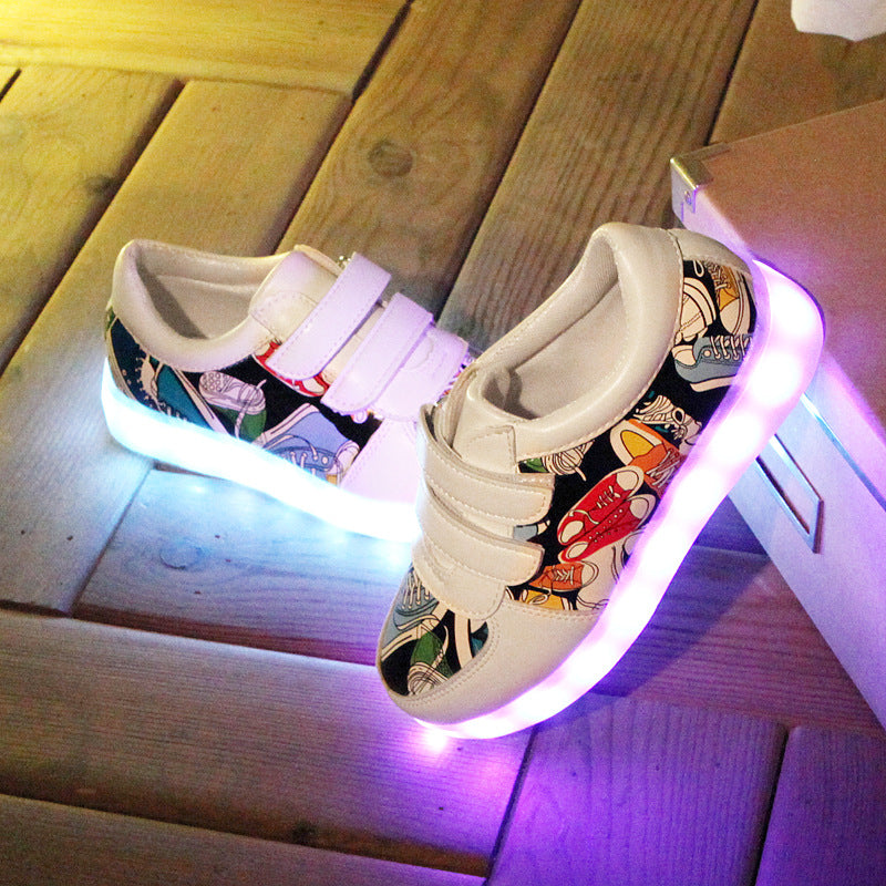 Children's LED Light-Up Trainers | USB Rechargeable Kids Shoes EU 25-35