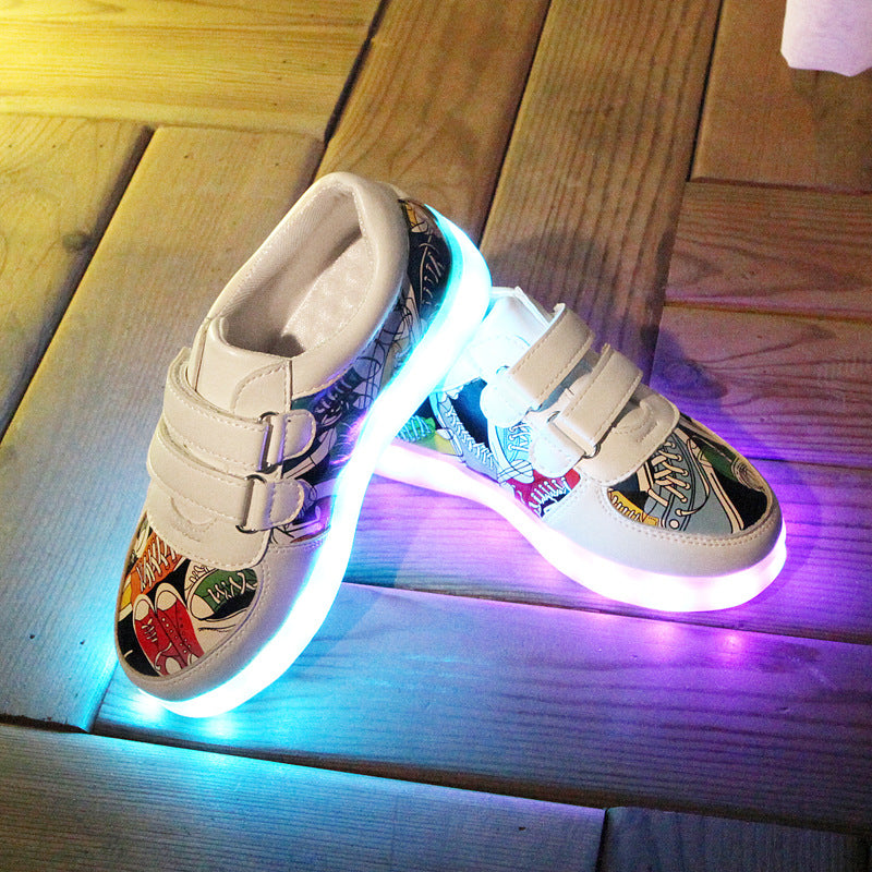 Children's LED Light-Up Trainers | USB Rechargeable Kids Shoes EU 25-35