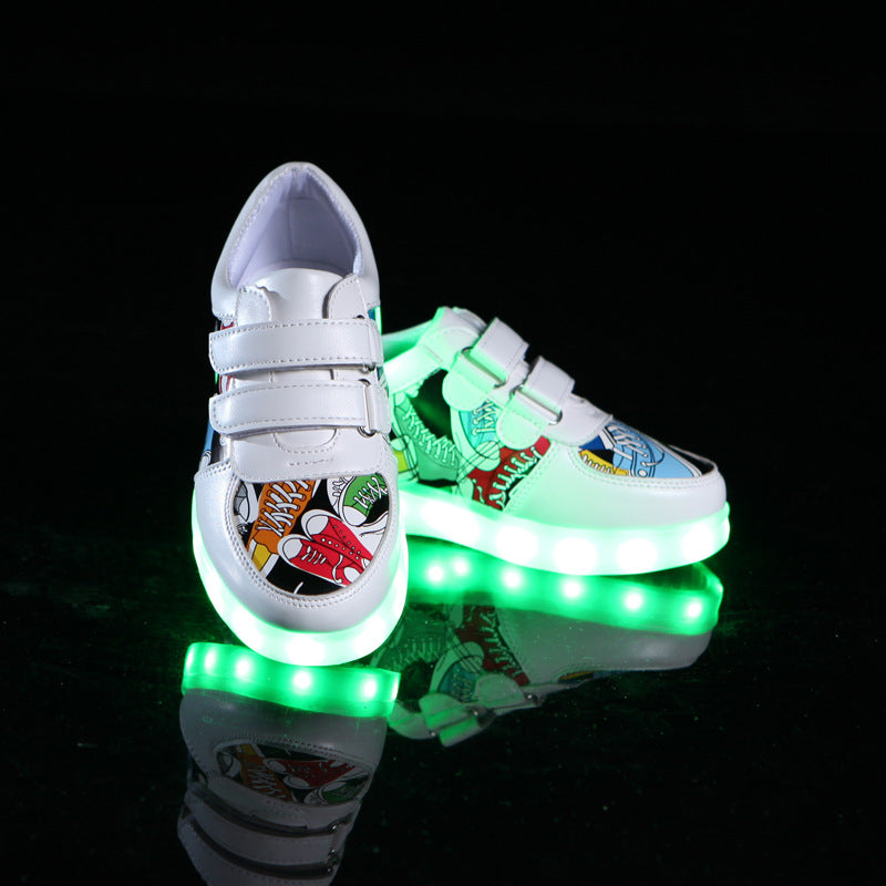 Children's LED Light-Up Trainers | USB Rechargeable Kids Shoes EU 25-35