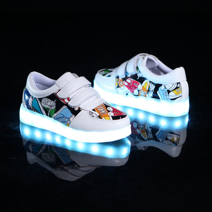 Children's LED Light-Up Trainers | USB Rechargeable Kids Shoes EU 25-35