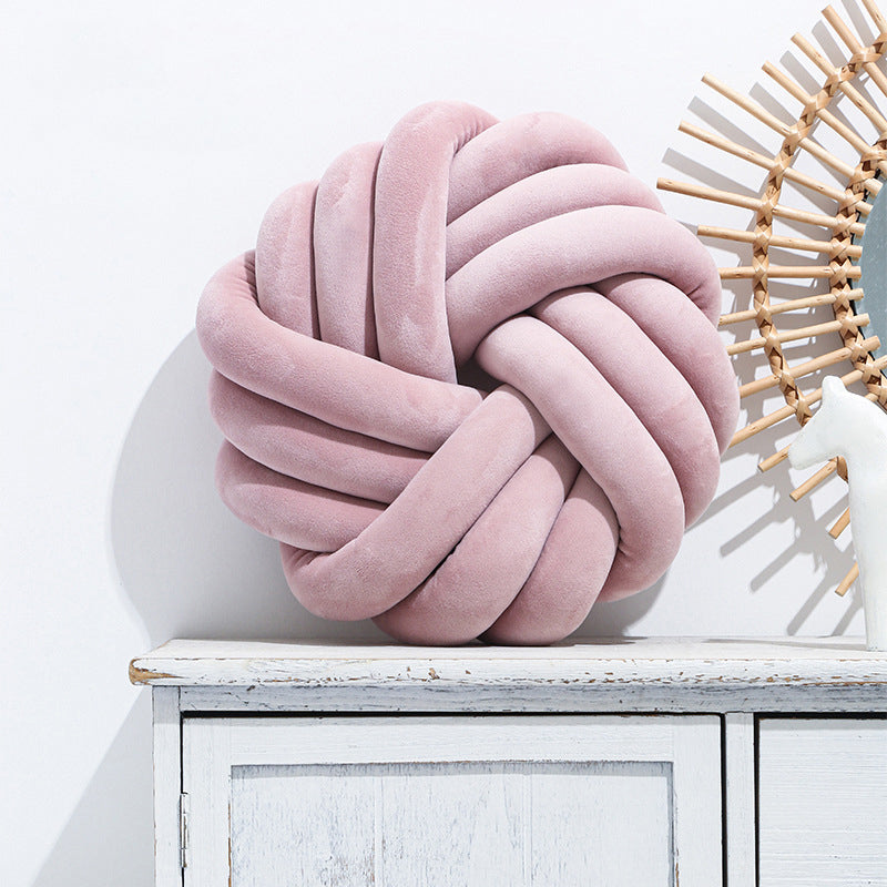 Knotted Ball Plush Decorative Cushion 35x35cm | 10 Colours