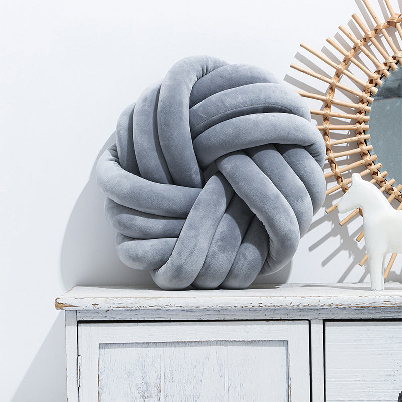 Knotted Ball Plush Decorative Cushion 35x35cm | 10 Colours