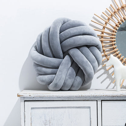 Knotted Ball Plush Decorative Cushion 35x35cm | 10 Colours