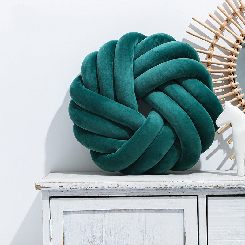 Knotted Ball Plush Decorative Cushion 35x35cm | 10 Colours